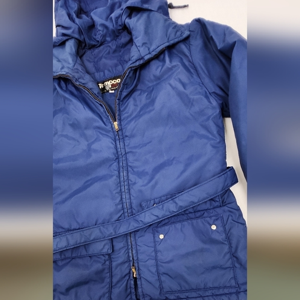 Vintage Tempco Down Jacket Quilted Blue Puffer Womens Medium Made In USA - Picture 3 of 9